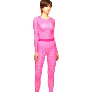 Marine Serre Moon Diamant Second Skin Top Pink